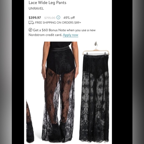 Unravel Project Wide Leg Lace Pants - Picture 3 of 5